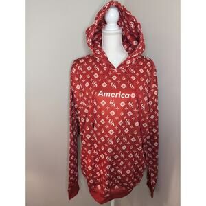 American AF by Greater Half hoodie logo red and white sweatshirt